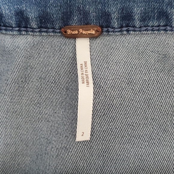 Free People Little Daisies Denim Mini Skirt - Picture 4 of 9